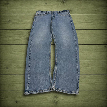 Y2K Levi’s 505 jeans straight leg washed blue Straight fit 5 pocket pants red tab logo