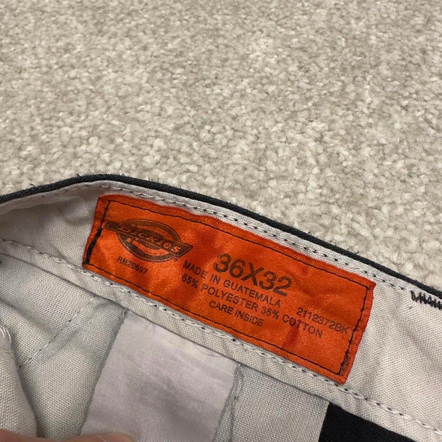 90s Dickies cargo trousers loose W36L28 black wide leg cargo skater twill chino style pants