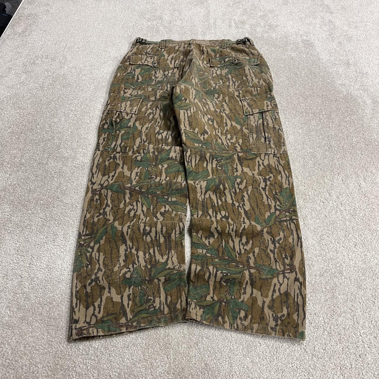 Vintage baggy realtree style camo cargo pants Y2K brown 100% cotton thick fleece tree camouflage