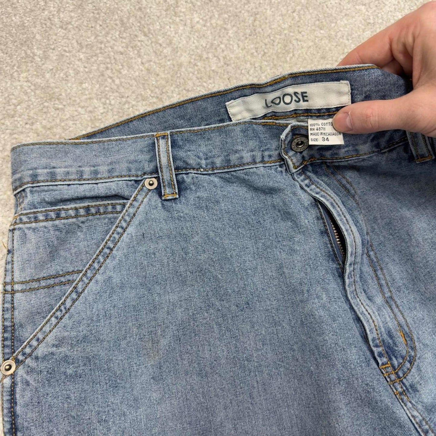 Vintage Y2k carpenter shorts skater style blue Falls creekDenim loose leg summer festival jorts
