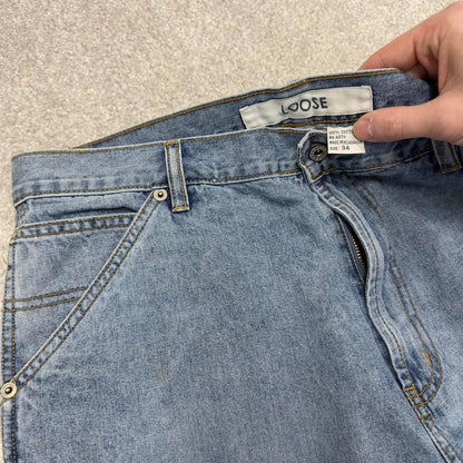 Vintage Y2k carpenter shorts skater style blue Falls creekDenim loose leg summer festival jorts