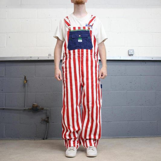 Vintage Liberty dungarees W34L30 USA striped mens canvas overalls