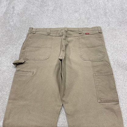 Y2K Wrangler carpenter jeans loose fit khaki Wide leg canvas skate style workwear cargo pants