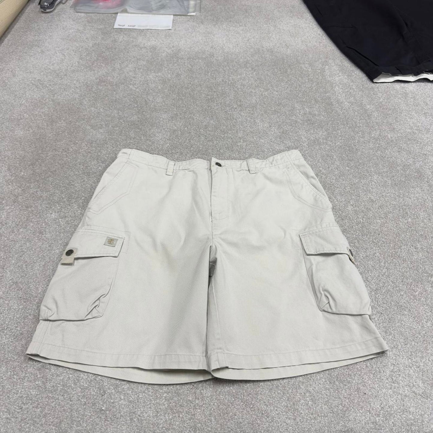 Y2K baggy IZOD cargo skater shorts white Loose chino utility summer festival shorts