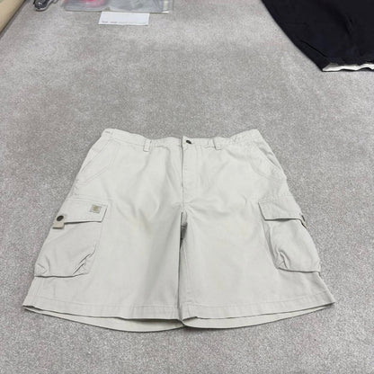 Y2K baggy IZOD cargo skater shorts white Loose chino utility summer festival shorts