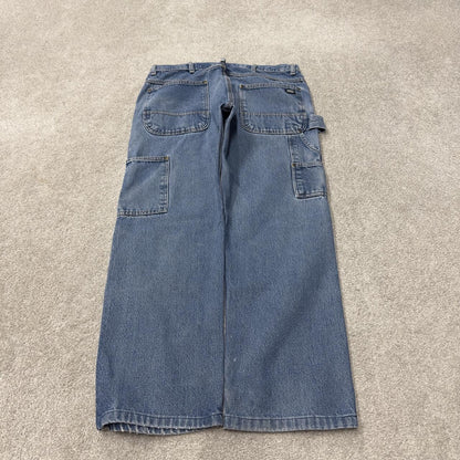 Denim double knee carpenter jeans y2k W34L29 blue Straight leg skater style work cargos