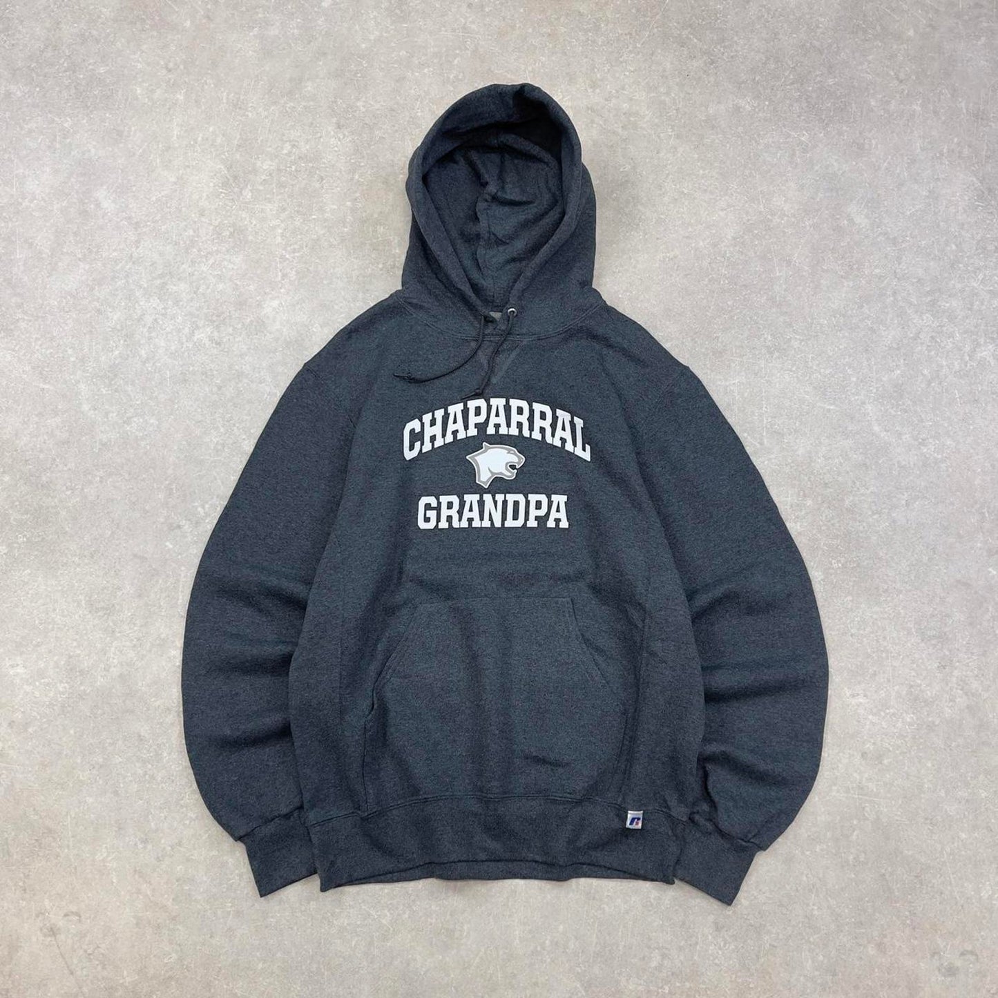 Grey vintage Russel hoodie M