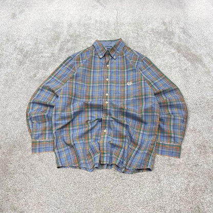 Chaps checkered shirt blue casual M men's long sleeve button up autumn y2k style