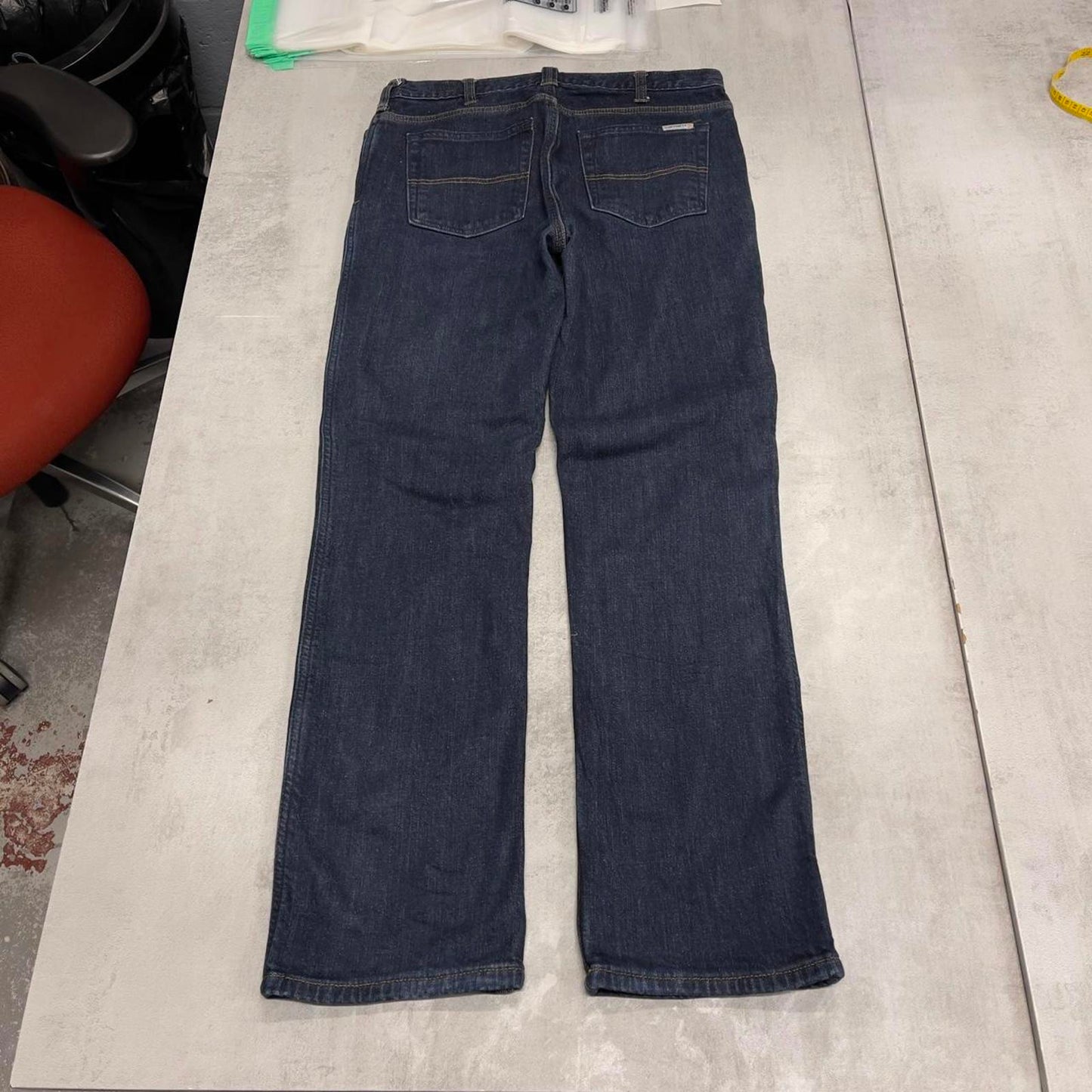 Blue Carhartt jeans size 6 short W30L30 straight fit denim pants fleece lined