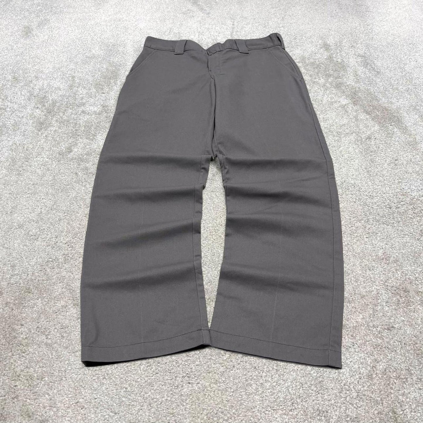 Grey Dickies carpenter pants W32L30 slim taper cargo 90s skate style pants patch logo