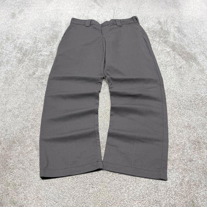 Grey Dickies carpenter pants W32L30 slim taper cargo 90s skate style pants patch logo