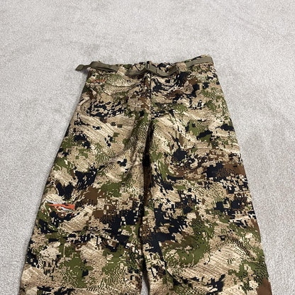 Sitka Goretex waterproof pants camo women’s L khaki Camouflage hiking outdoors rain trousers