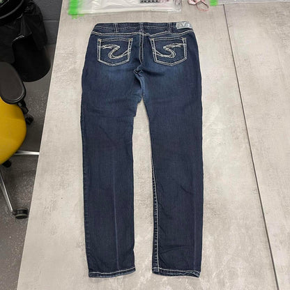 Silver embroidered jeans W33L30