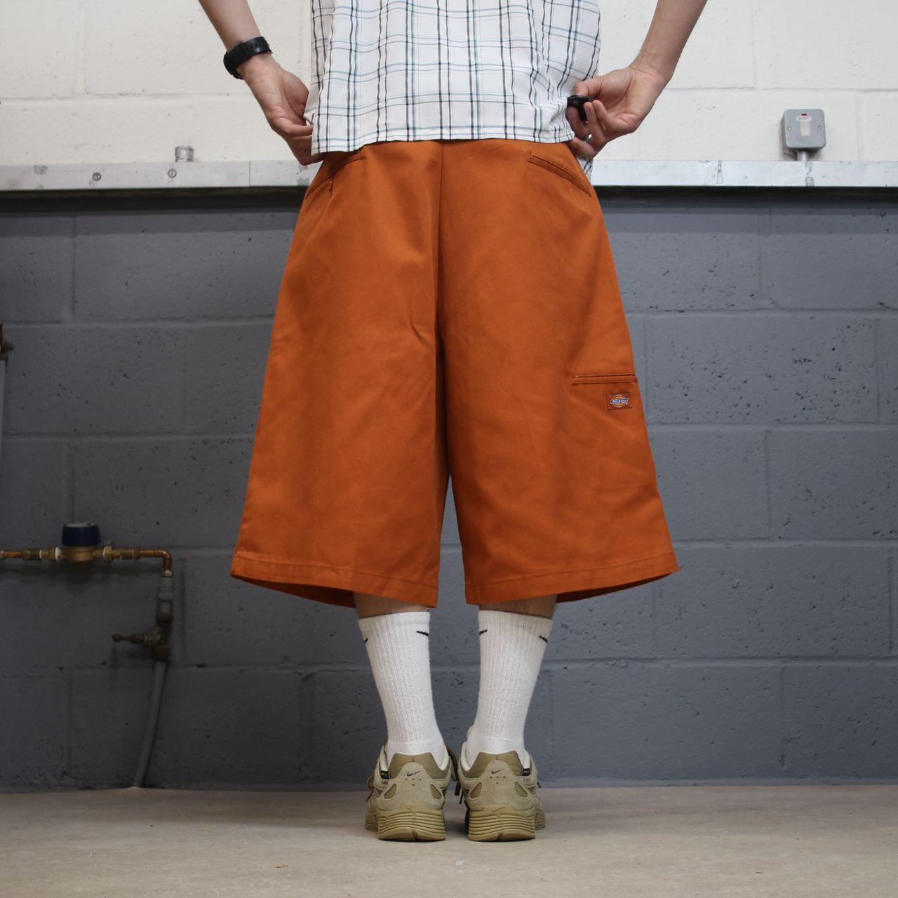 Dickies baggy chino shorts carpenter orange Chino style skater shorts long wide leg festival