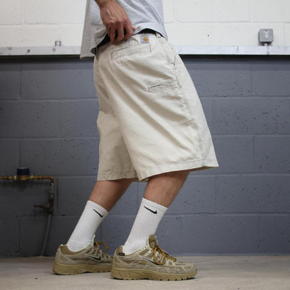 Carhartt baggy shorts carpenter loose beige Relaxed fit canvasy skater style cargo work shorts