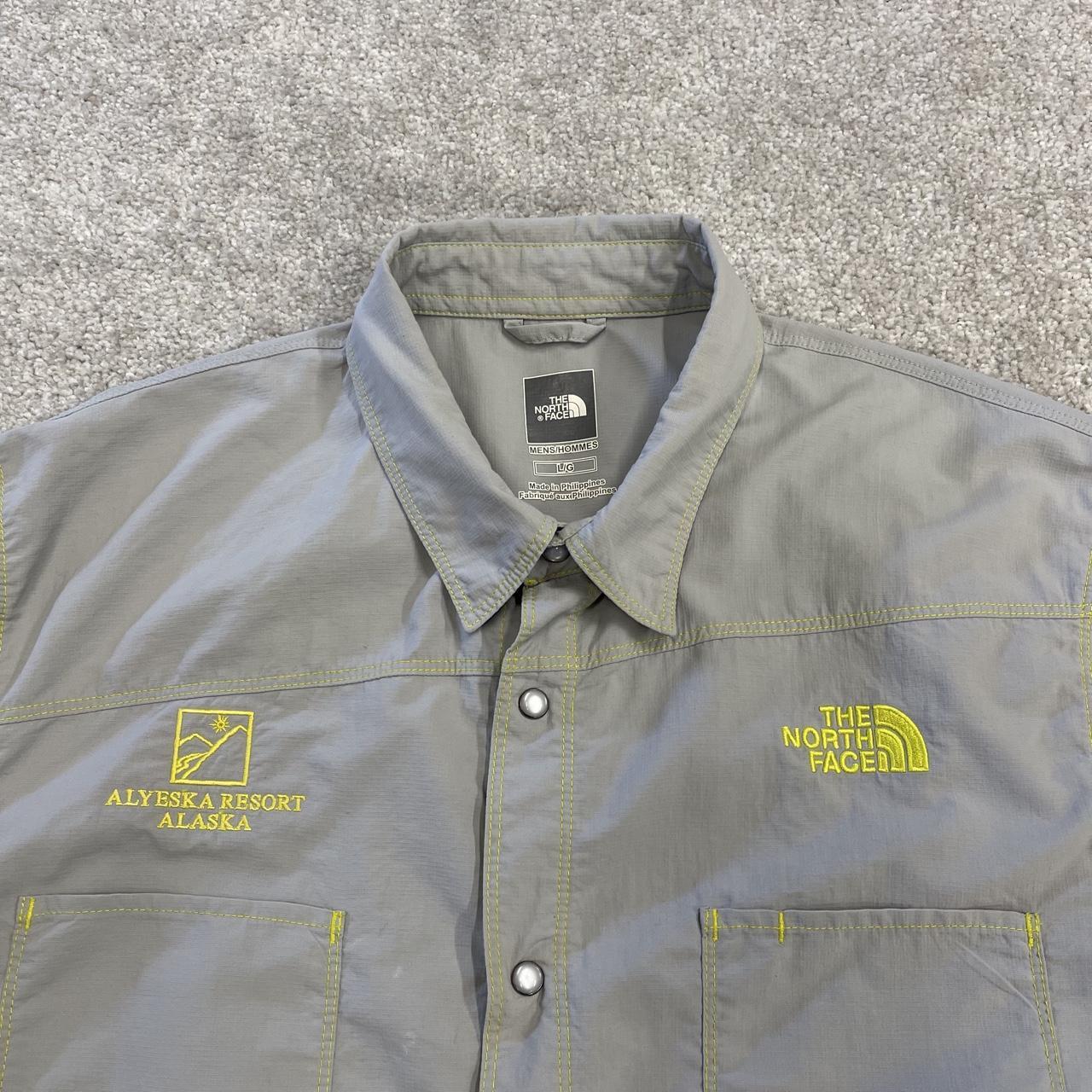 North Face technical short sleeve shirt grey TNF festival style button down summer shirt