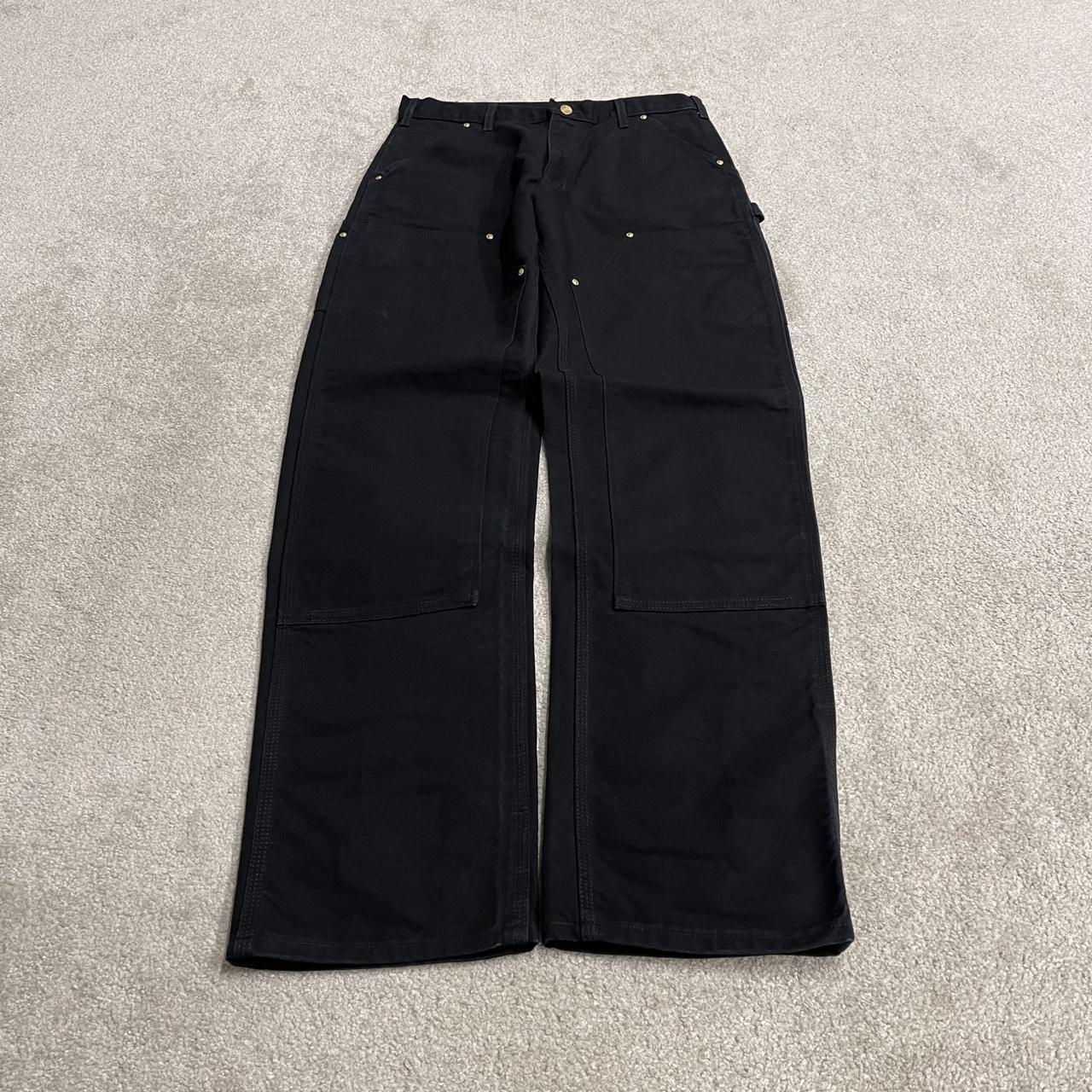 Carhartt double knee carpenter jeans y2k black Loose fit thick canvas skate cargo work pants