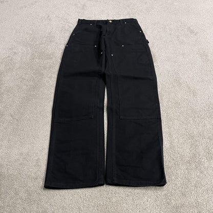 Carhartt double knee carpenter jeans y2k black Loose fit thick canvas skate cargo work pants