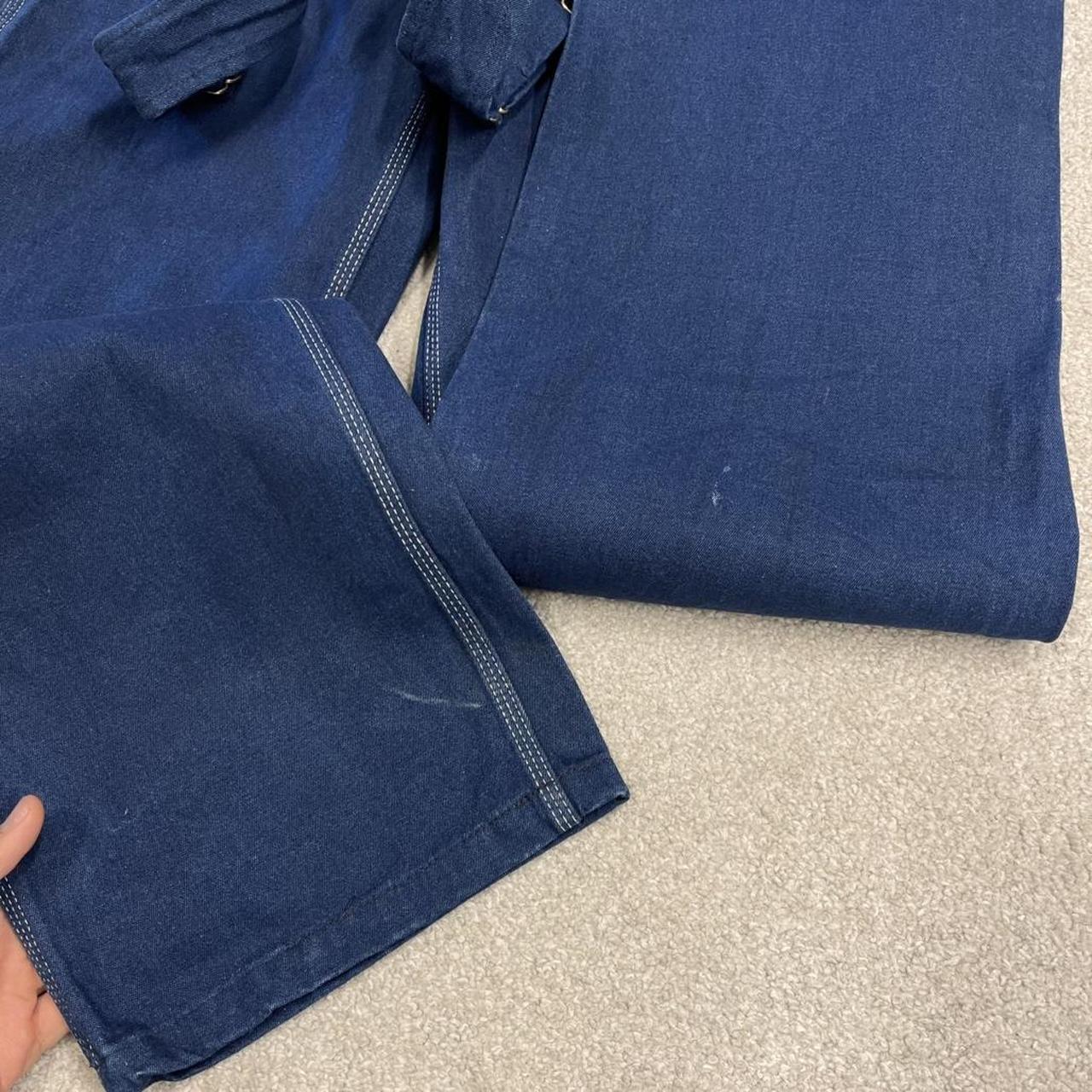 Liberty baggy dungarees denim overalls navy blue Vintage workwear bib & brace utility