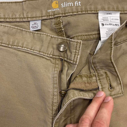 Carhartt double knee carpenter pants size 18 (W38 L30) khaki slim fit work trousers