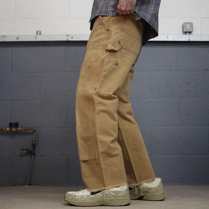 Y2K Carhartt double knee carpenter jeans tan Loose leg canvas skate style workwear cargo pants