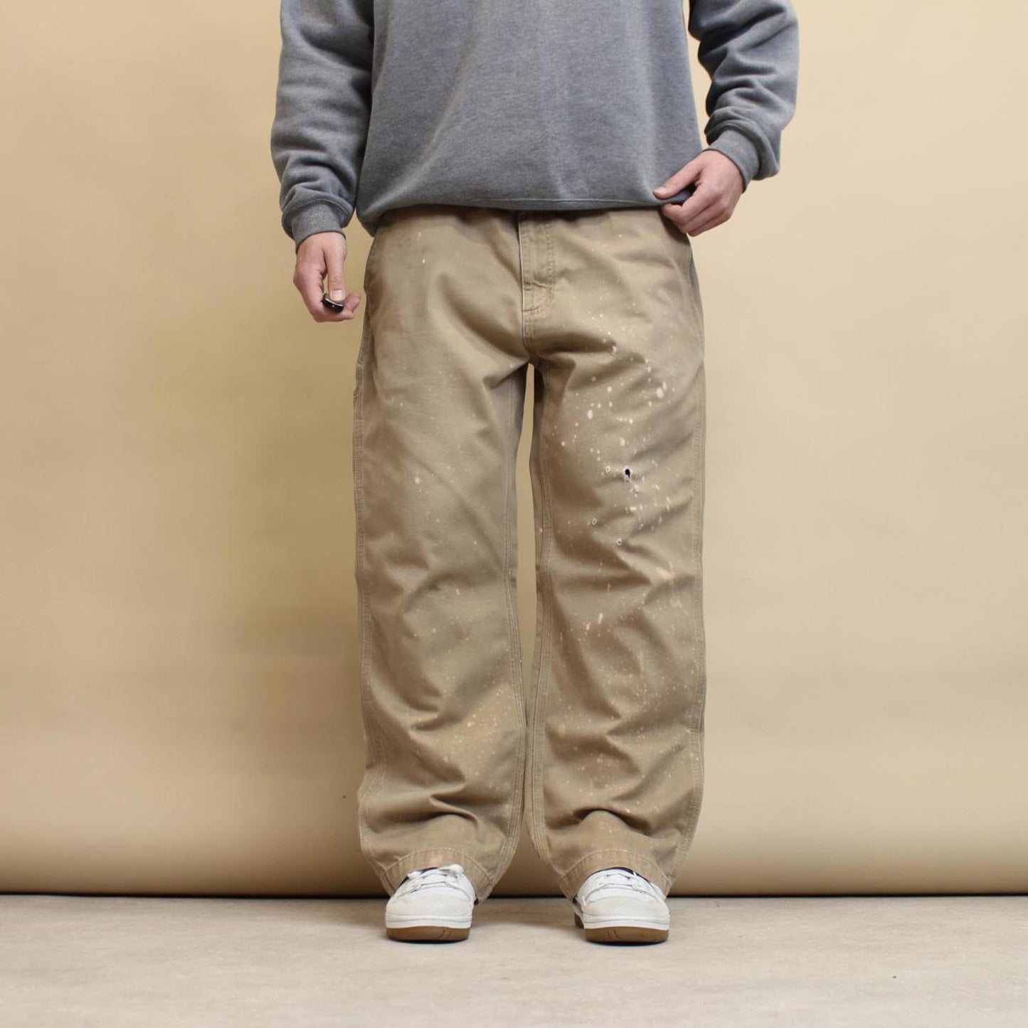 Carhartt carpenter trousers W40L30 relaxed fit tan 90s style cargos