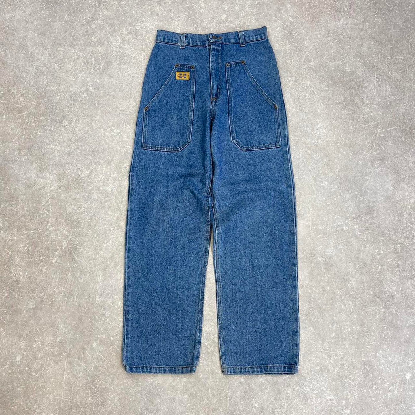 Y2k skate jeans Kids size 11 (W26L28) hip hop style Unison carpenter pants blue casual denim