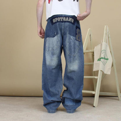 Baggy embroidered y2k style jeans W31L33 Small loose Spotgang Spotwear