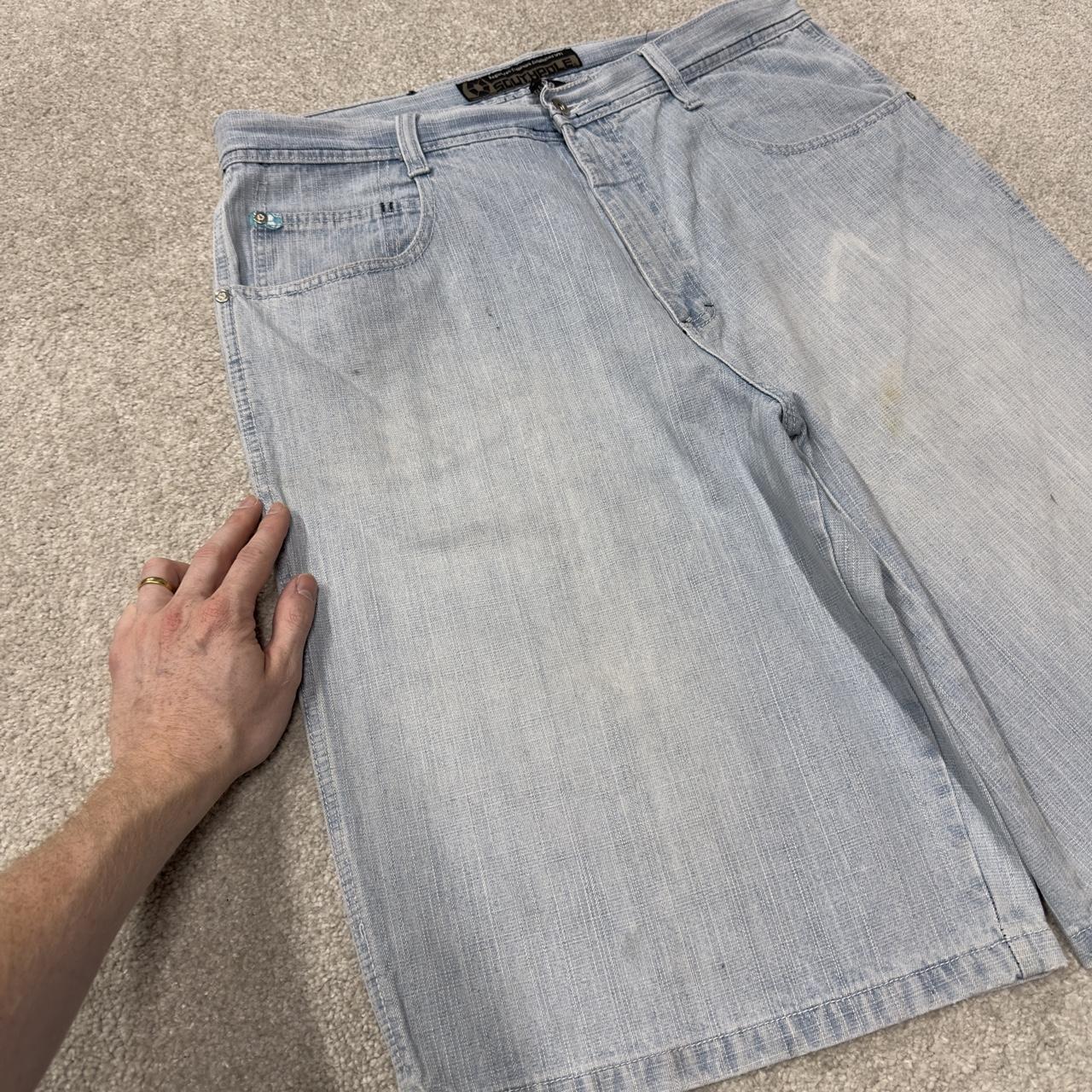 Southpole baggy denim shorts long y2k blue Long wide leg skater surf shorts summer