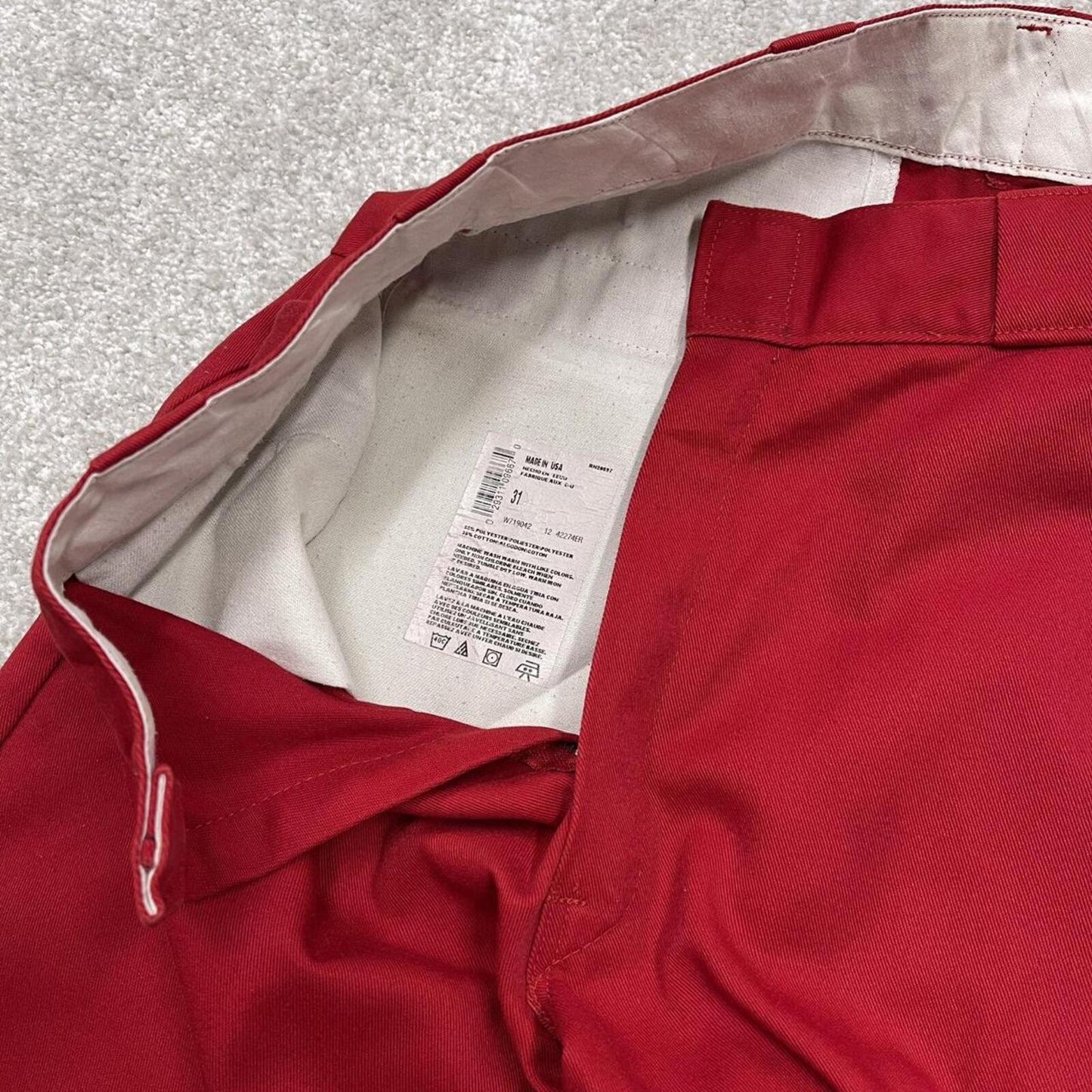 Dickies baggy carpenter shorts red Twill style chino skater shorts loose leg festival