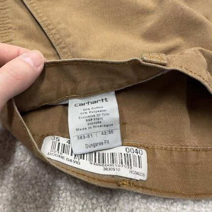 Carhartt carpenter shorts y2k tan Loose skater style canvas cargo work jorts