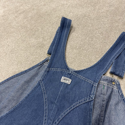 Vintage baggy denim Dungarees wide leg y2k blue Liberty workwear bib & brace overalls utility
