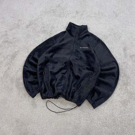 Grey Columbia technical zip up fleece Large y2k style autumn adjustable waist