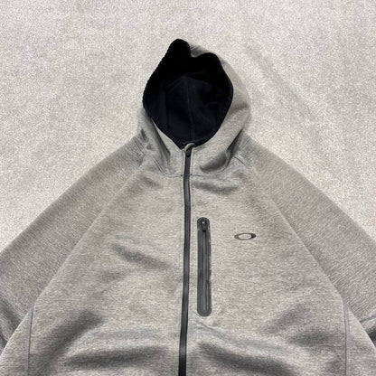 00s Oakley technical hoodie XL men's y2k style grey lightweight hooded performance tech top