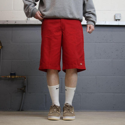Dickies baggy carpenter shorts red Twill style chino skater shorts loose leg festival