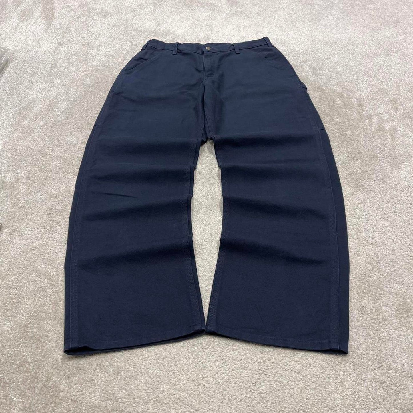 Vintage baggy Carhartt carpenter jeans navy W34L32 90s skater style canvas cargos