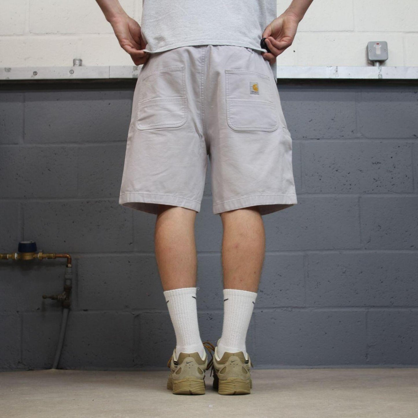 Carhartt cargo shorts canvas lilac grey Canvas relaxed fit skate style work shorts