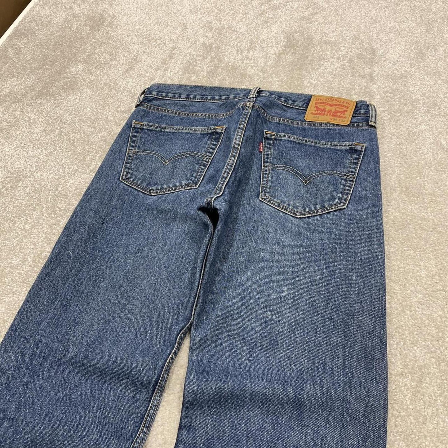 Y2k Levi's 505 jeans blue Straight leg denim pants red tab logo