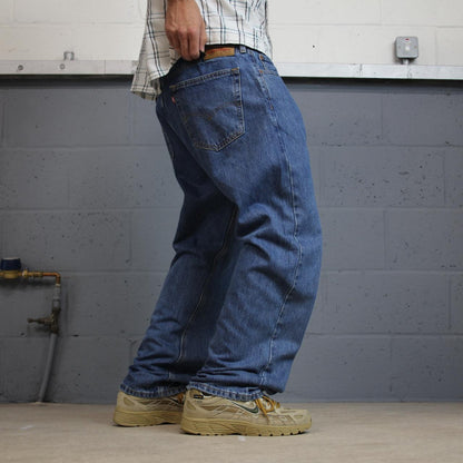 Levi’s 505 jeans y2k W40L30 blue straight leg denim pants red tab logo
