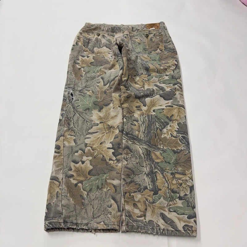 Vintage Cabelas camo Y2K jeans khaki loose insulated hunting style pants