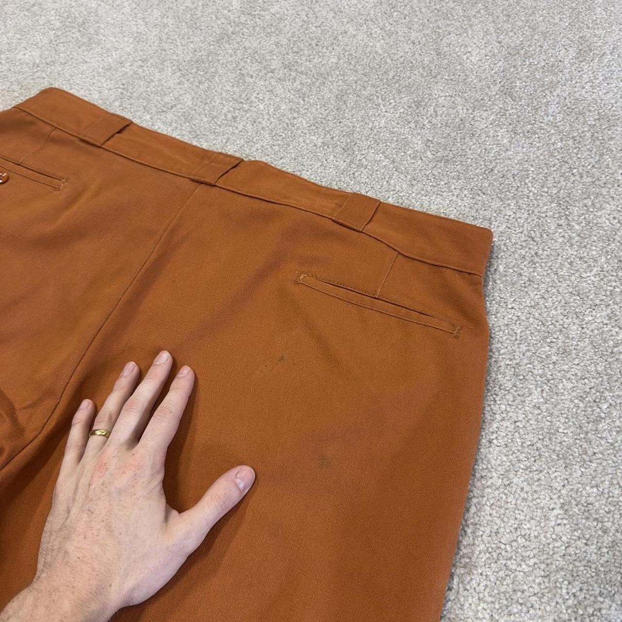 Orange baggy Dickies carpenter chino shorts Chino style skater shorts long wide leg festival