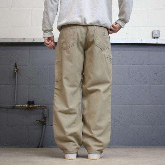 Carhartt FR carpenter jeans W36L30 mens beige loose 00s y2k style cargo trousers