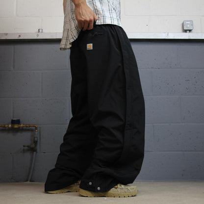 Carhartt baggy waterproof trousers y2k black Wide leg mesh lined technical breathable rain pants