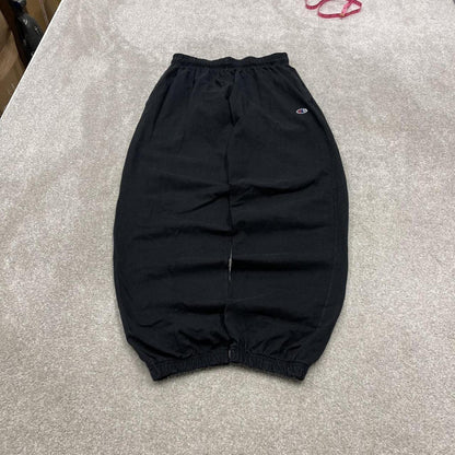 Baggy Champion sweat pants cuffed joggers black loose floaty lightweight tracksuit bottoms