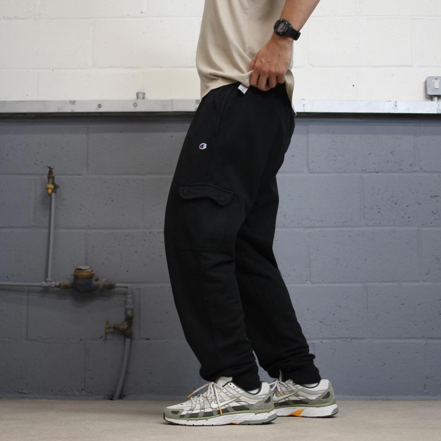 Y2k Black Champion Cargo Joggers XL