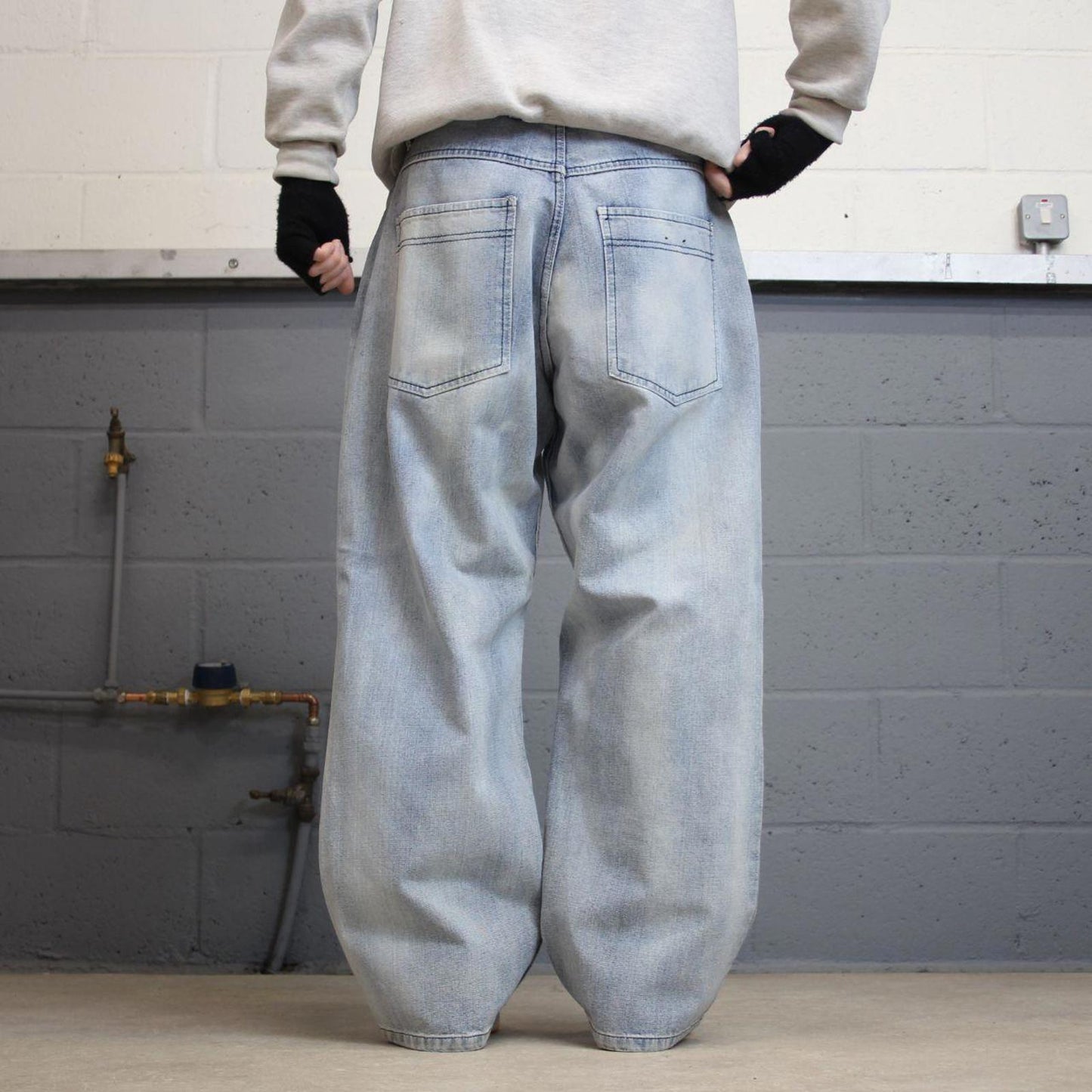 Y2k baggy jeans skater style W38L30 loose 00s Trust Jeans 5 pocket faded denim casual autumn