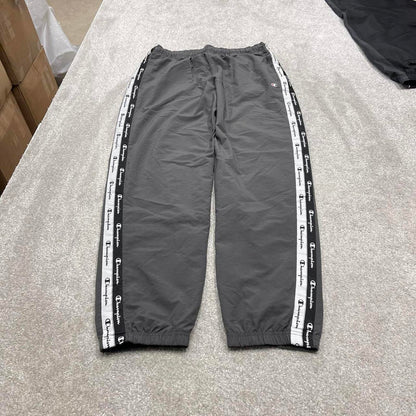 Y2k baggy Champion tracksuit bottoms 2XL loose grey trackies 00s style joggers stripe track pants