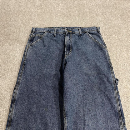 RK Brand baggy carpenter jeans y2k wide leg W34L30 blue Loose skater style work cargos