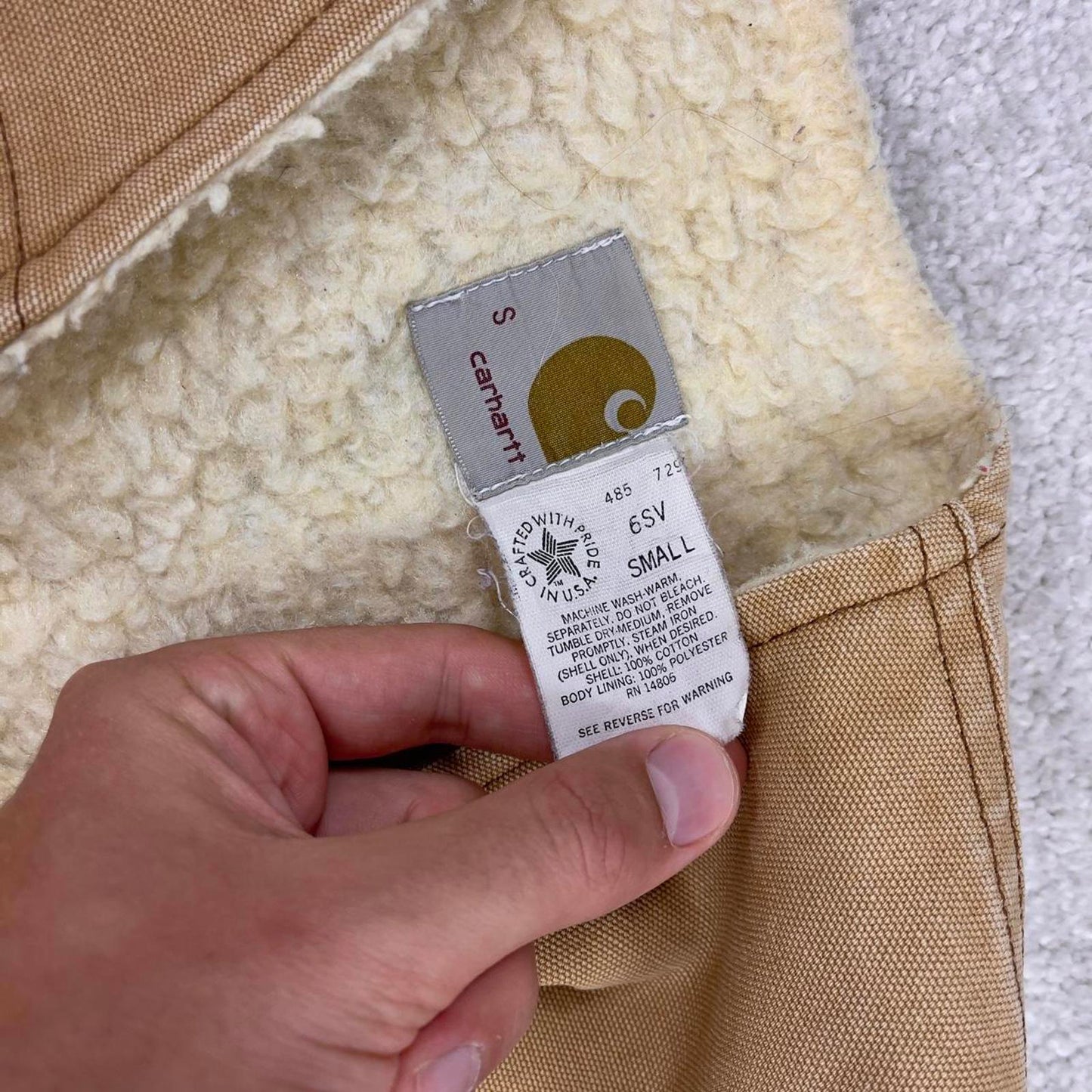 Tan vintage 1985 Carhartt Gilet XS