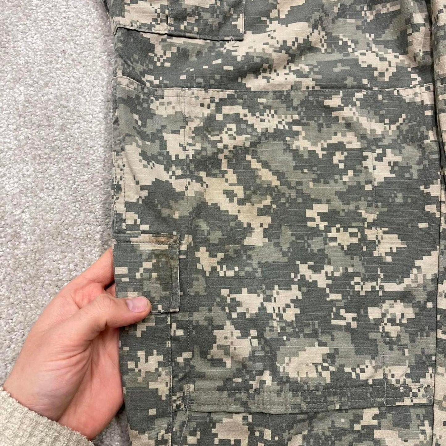 Baggy army camo cargo pants green drawstring digital desert camouflage US military combat trousers